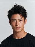 スパイキーショート ブルーブラック 短髪メンズショート