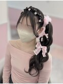 編みカチュハートサイドテール☆