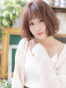 カバーヘアアンドスパ ブリス 浦和(COVER HAIR&SPA bliss) 大人かわいいAラインピンクベージュミニボブa浦和20代30代40代