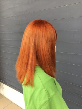 アリエス美容室南富山店 【Aries南富山/富山市】オレンジカラー×艶髪ロングスタイル♪