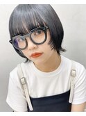 【早瀬忍　梅田中津】黒髪プチウルフ