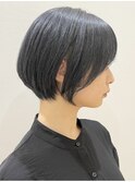 大人かわいいショートボブネイビーグレージュ【福岡/博多】