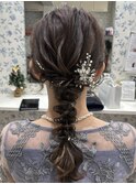 編みおろし×金箔/参列ヘア/アップヘア/ヘアアレンジ