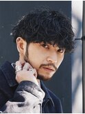 仙台波巻きツイストスパイラルパーマツーブロック刈り上げ高め