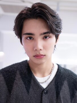 メゾンアルブル 向ヶ丘遊園 登戸(maison ARBLE) メンズサーフカール刈り上げセンターパートブルーブラック