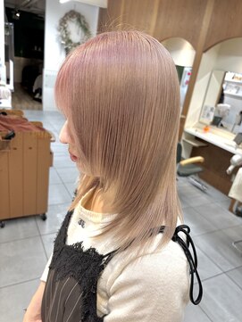 ネオリーブカフ 鶴ヶ峰店(Neolive caff) ダブルカラー　ピンクベージュ　透明感カラー　艶カラー