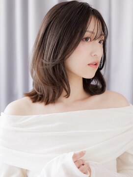 カバーヘア ブリス 上尾西口店(COVER HAIR bliss) ダークアッシュくびれミディアムレイヤーカットZ上尾30代40代