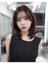 マウル トーキョー 銀座(MAEUL TOKYO)&nbsp;小顔 ミディアムハッシュカット ミルクブラウン 銀座