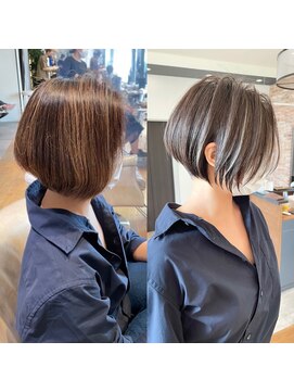 バンプ ギンザ(BUMP GINZA) 《30代40代》白髪ぼかしハイライト×前下がりボブ【イケダ】