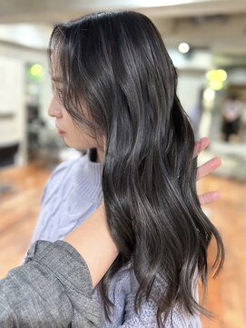 英大 グレージュハイライト ケアカラー ブルネットアッシュ L サイン Sign のヘアカタログ ホットペッパービューティー