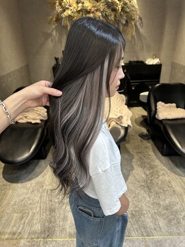 ロンド レア 天神大名店(Lond Le’a) デザインカラー/レイヤーカット/ウェットヘア/オリーブベージュ