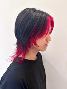 ヌークバイラヴェスト 四日市(neuk by lovest) フェイスフレーミングレッド×ウルフカット