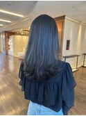 グレージュ　レイヤーカット　セミロング　20代30代40代