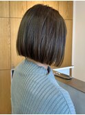 切りっぱなしボブ_グレージュ_ボブ