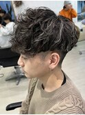 スペインカールパーマツイストパーママッシュメンズ波巻きパーマ