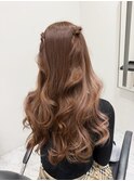 『ブリーチなし』ミルクティーブラウンのロングヘア