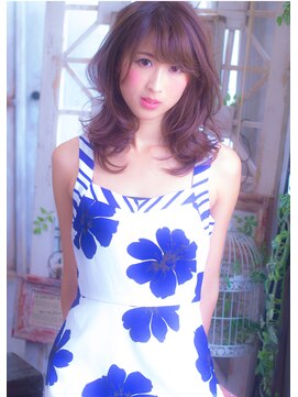 ラファンジュ ヘアー(Rohange hair) 【Rohange】フリルカールセミディ#くびれセミディ#厚めバング