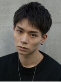 刈り上げツーブロックショートアップバング