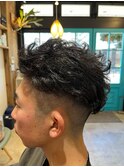 オールバックスペインパーマ