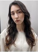 ロングヘアグラデーションカラーハリウッドブロウリフト