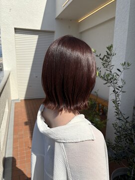 ムク 甲府(muku.) 暖色カラー/カシスピンク/レッドブラウン/くびれボブ/ボブ