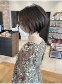 30代40代50代白髪ぼかし髪型白髪染め面長細目ハイライト伊