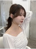 上品可愛い◇顔まわりサイドバング/ベージュ