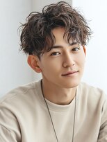 メンズイケメンパラダイス(Men'sイケメンパラダイス)&nbsp;Men'sメンズマッシュセンターパートニュアンスパーマ眉毛