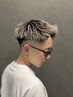 メンズカット＋特殊パーマ＋ホワイトメッシュブリーチ