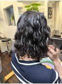 【白石】レディーススパイラルパーマボブウェーブヘア原宿
