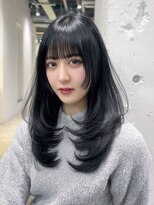アルバム 池袋(ALBUM) 前髪レイヤーセミロング韓国_F61527