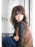 20代30代レイヤーカット×マロンベージュ×ナチュラルくびれヘア