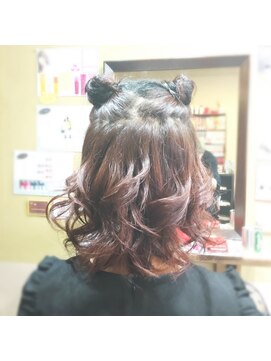 パピヨンロゼ(Papillon Rose) お団子ハーフアップ