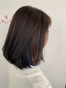 グリー ヘアープロデュース(Gree hair produce) 【Gree小川真由美】インナーカラー☆ネイビーブルー☆大人ボブ