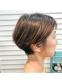 30代40代髪型大人ショートボブ☆動きのある丸み