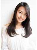 小顔ワンカールセミロング