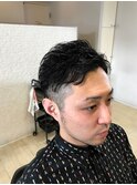 七三オールバックかきあげヘア