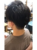 爽やかツーブロック刈り上げ束感アップバング
