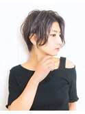 前髪なしショートボブ