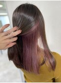 インナーカラーピンクカラーカシスピンクイヤリングカラー