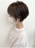 大人かわいい丸みショート耳かけショートボブ20代30代40代髪型