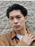 ワイルドアップバング刈り上げツーブロックオールバック
