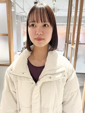 ラミエ バイ メルト 吉祥寺(lamie by melt) "久保田"切りっぱなしボブハッシュカットブリーチなしカラー