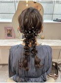 ツイン編みおろし♪結婚式お呼ばれヘア