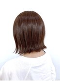30代40代大人可愛い小顔ショートカットココアブラウン外ハネボブ