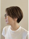 メガネ女子のひし形ハンサムショート【恵比寿KIMIDORI】