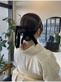 卒業式ヘアセット　タイトツインヘア