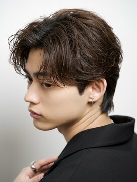 ルーシー 渋谷(LUCEY) センターパートフェザーパーマシャドウパーマメンズパーマ