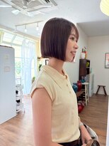 ムク(Muku) ぱつっとボブ×明るめベージュ