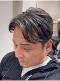 50代40代白髪ぼかしシルバーメッシュバレイヤージュ